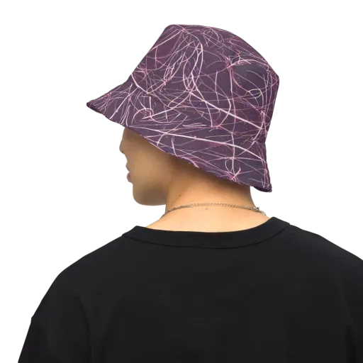 Plum Static on a Reversible Bucket Hat