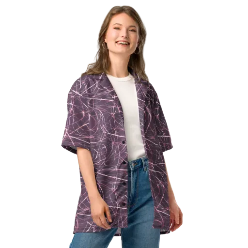 Plum Static on a Button Shirt