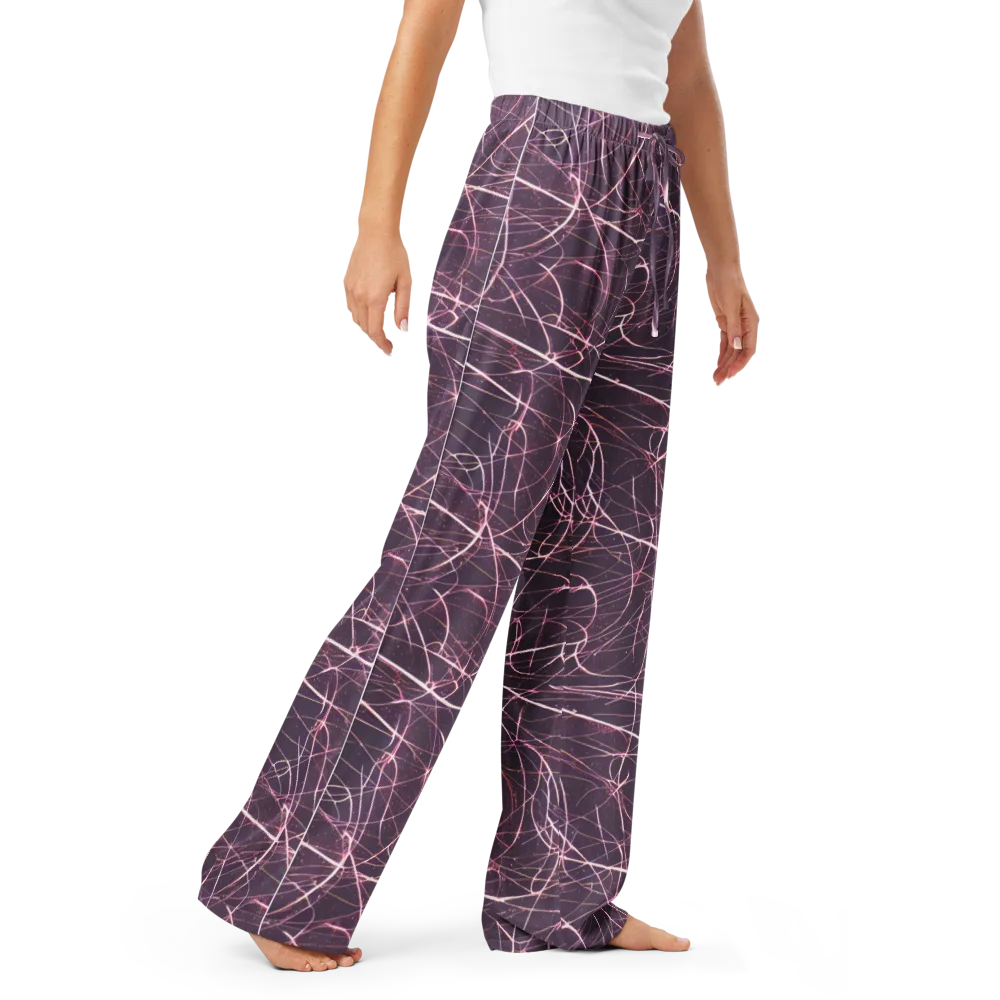 Plum Static on Women's Pajama Pants — Right Front