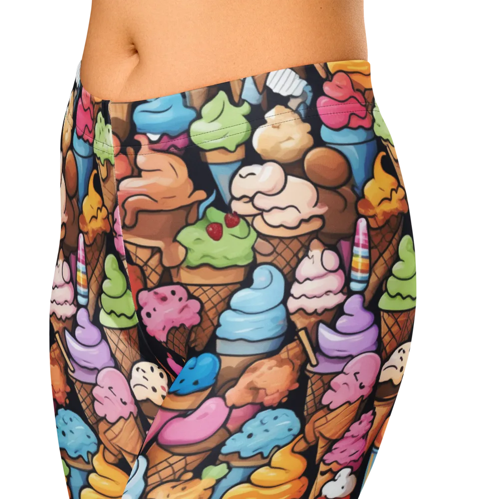 Sundae Parade on Capri Leggings — Zoomed-in