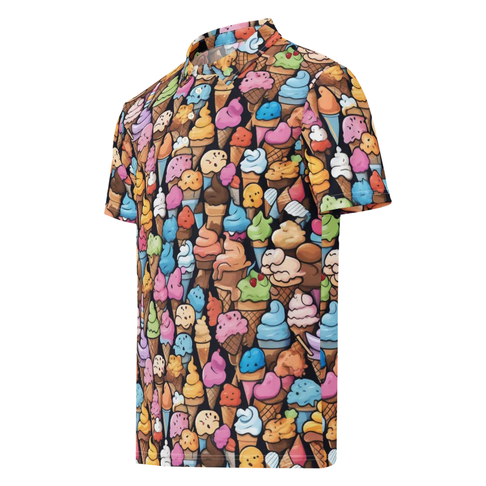 Sundae Parade on Men's Slim Fit Polo Shirt — Left Front