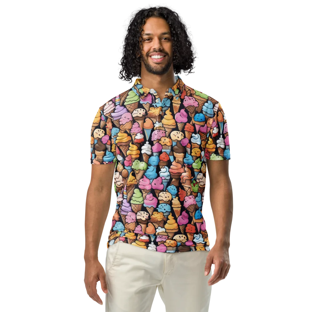 Sundae Parade on Men's Slim Fit Polo Shirt — Front