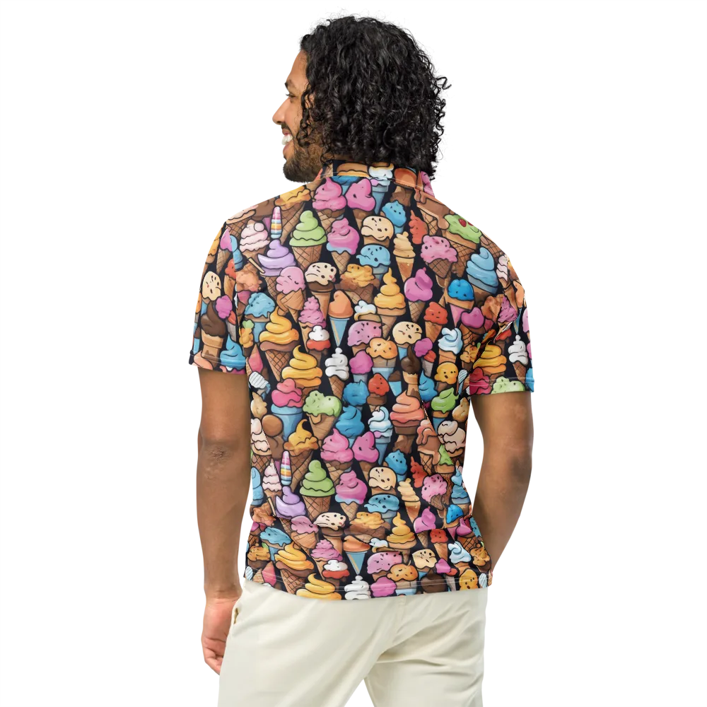 Sundae Parade on Men's Slim Fit Polo Shirt — Back