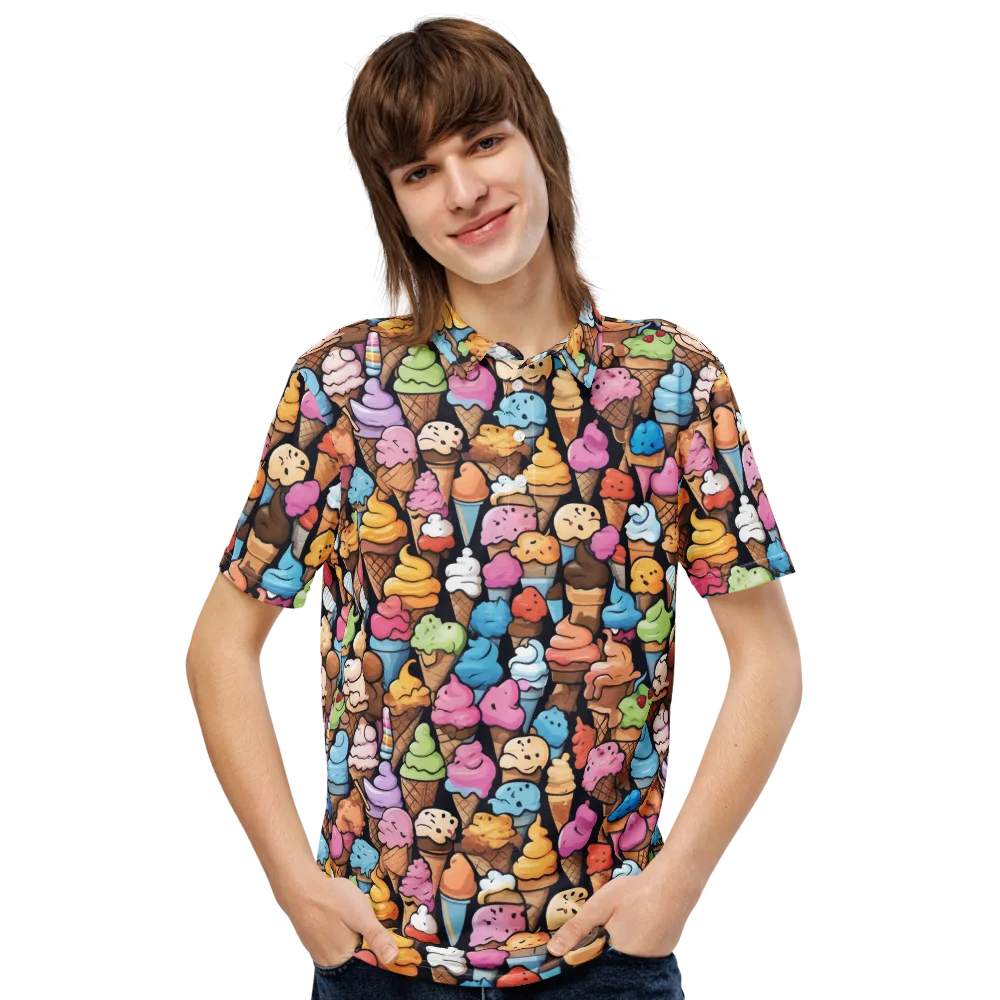 Sundae Parade on Men's Slim Fit Polo Shirt — Front