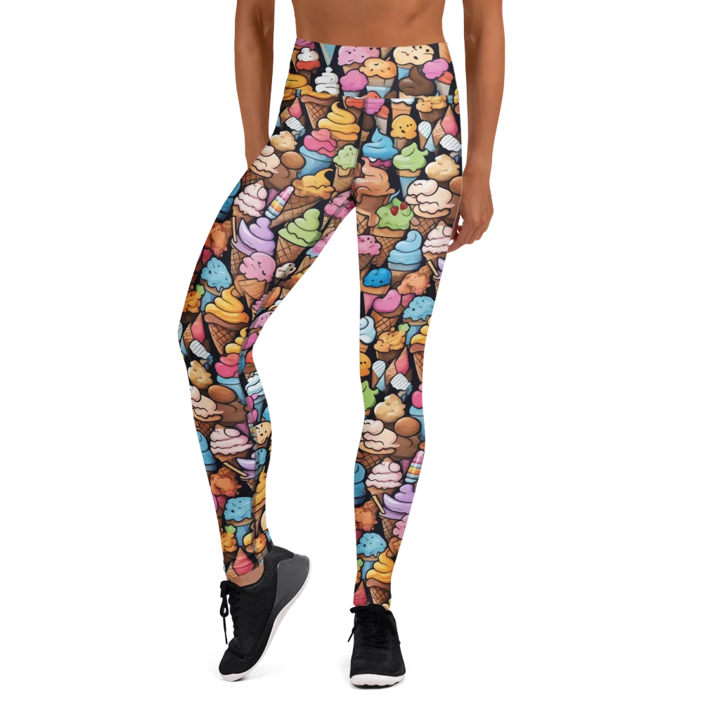 Sundae Parade on Yoga Leggings — Front