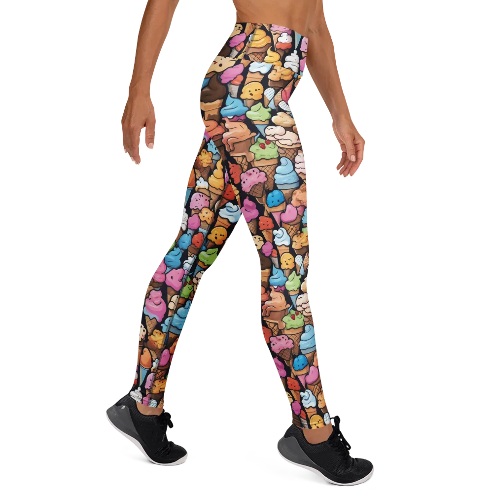 Sundae Parade on Yoga Leggings — Right