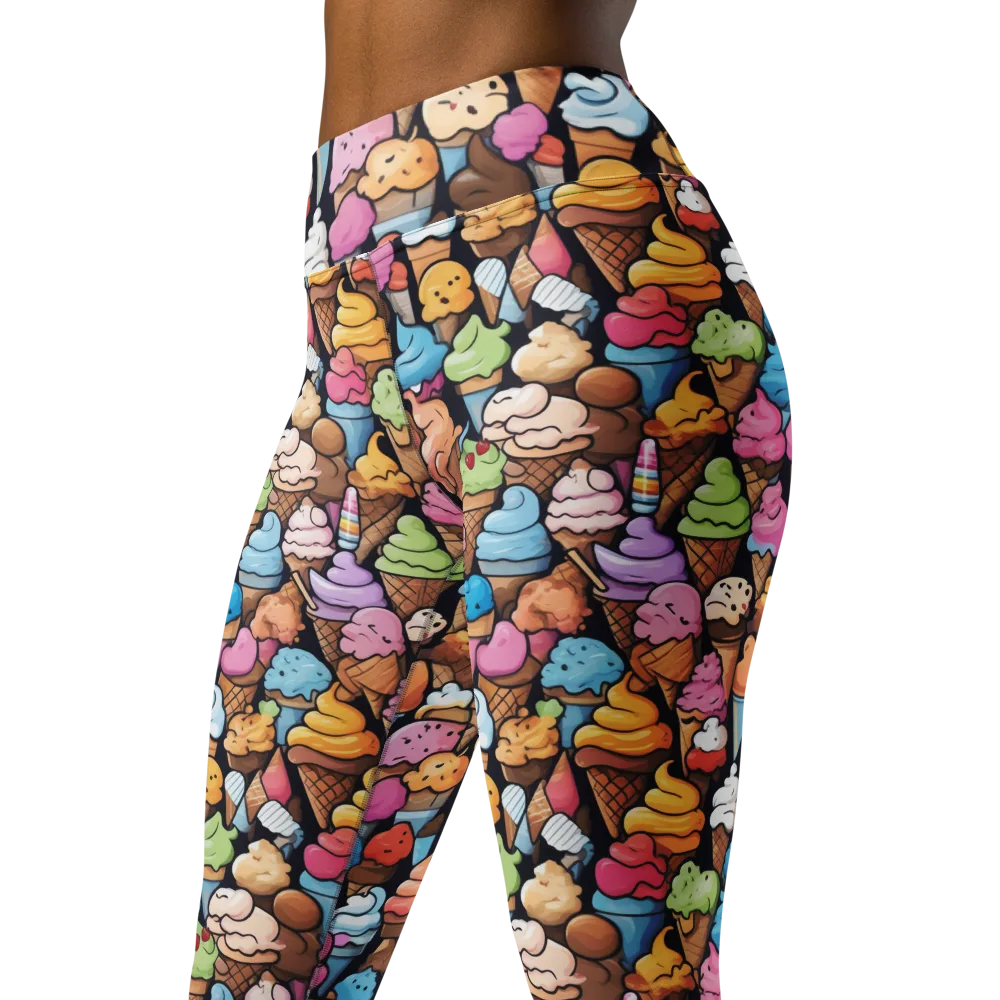 Sundae Parade on Yoga Leggings — Left Front