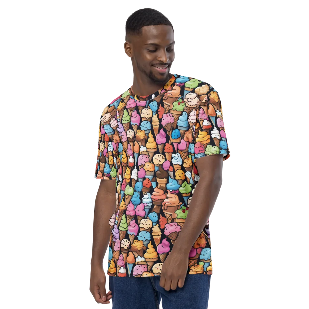 Sundae Parade on Men's Crew Neck T-Shirt — Left