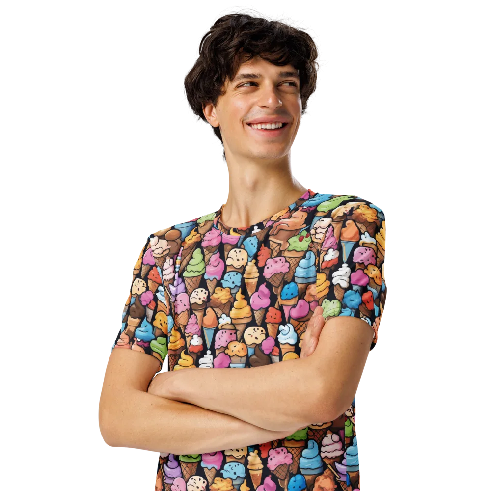 Sundae Parade on Men's Crew Neck T-Shirt — Left Front
