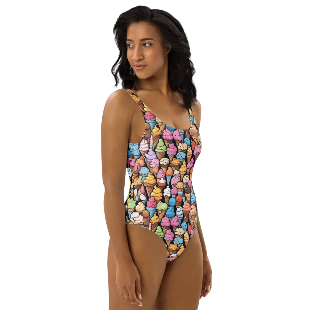 Sundae Parade on One-Piece Swimsuit — Right