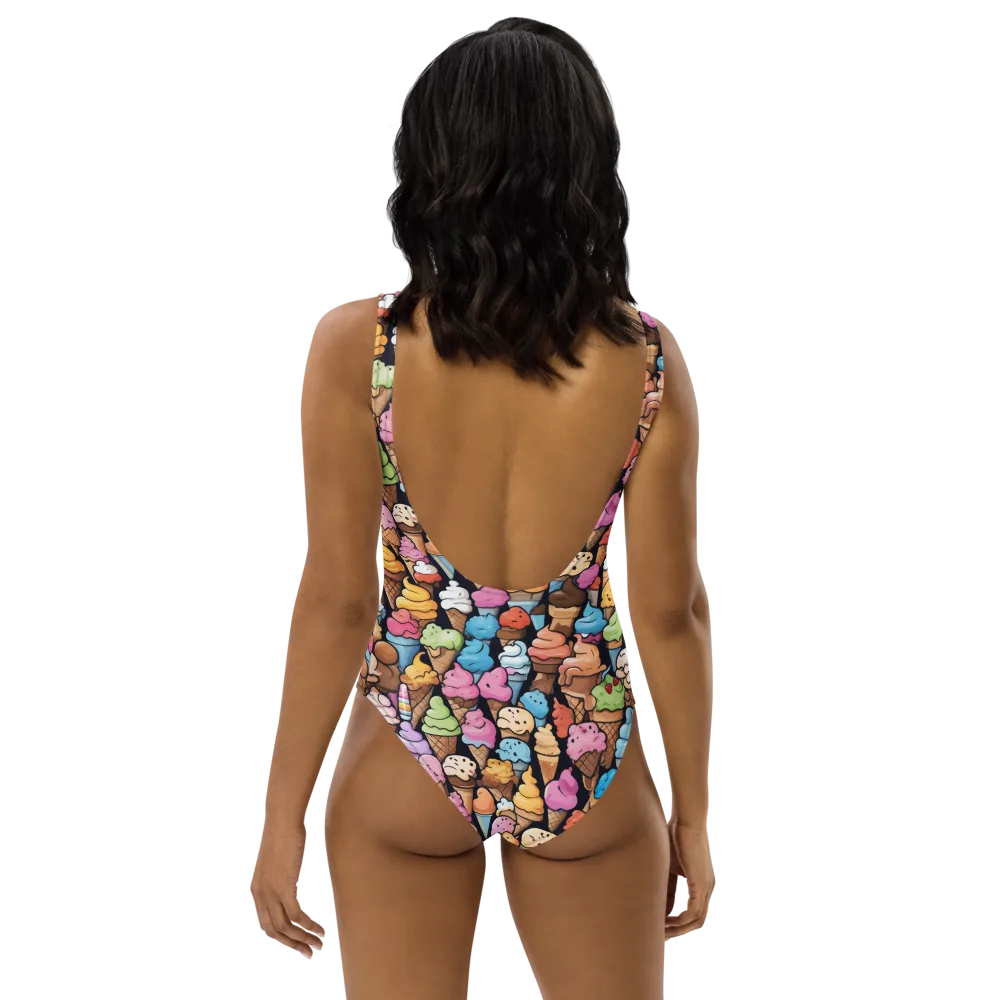 Sundae Parade on One-Piece Swimsuit — Back