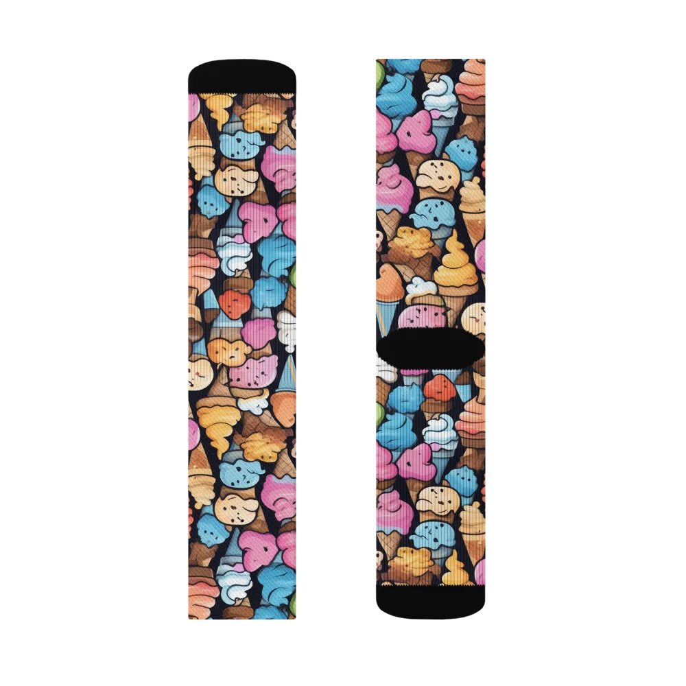 Sundae Parade on Socks — Right Sock