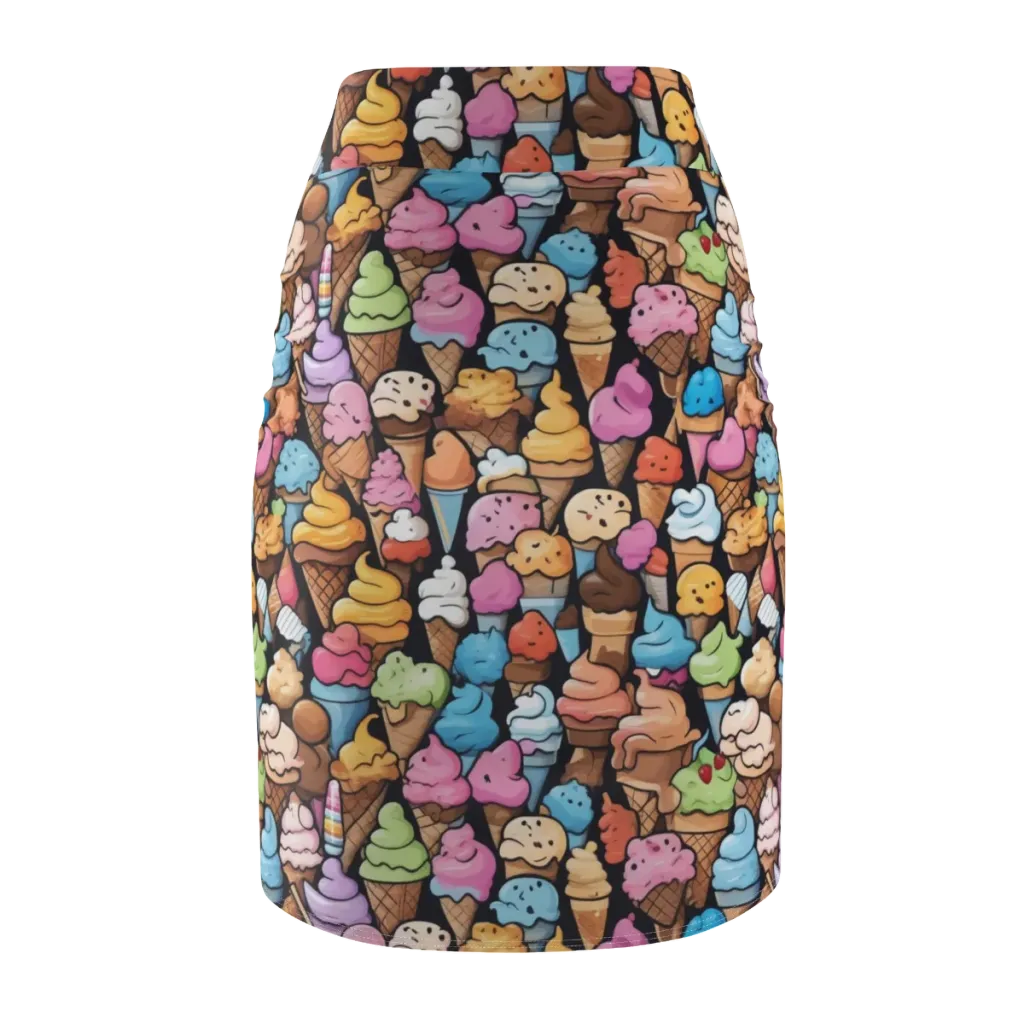 Sundae Parade on Pencil Skirt — Back