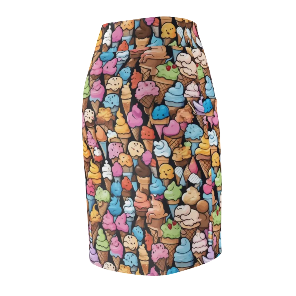 Sundae Parade on Pencil Skirt — Back Side