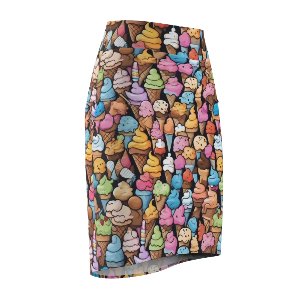 Sundae Parade on Pencil Skirt — Front Side
