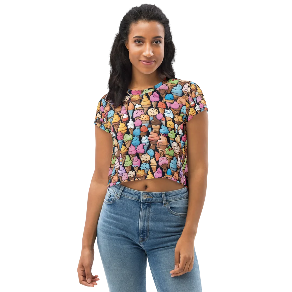 Sundae Parade on Crop Tee — Front
