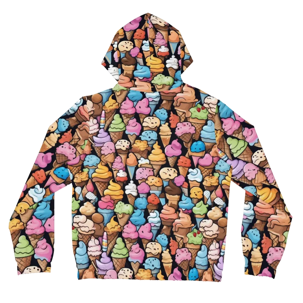 Sundae Parade on Women's Full-Zip Hoodie — Back