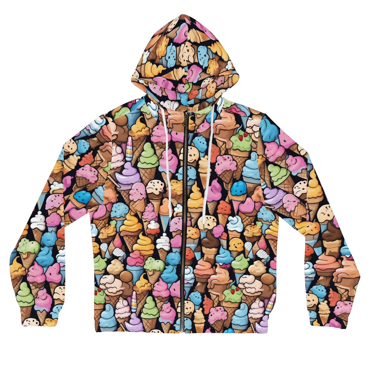 Sundae Parade on Women's Full-Zip Hoodie — Front