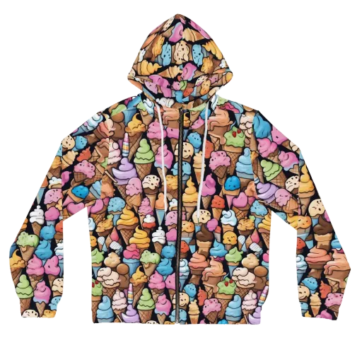 Sundae Parade on a Women's Full-Zip Hoodie