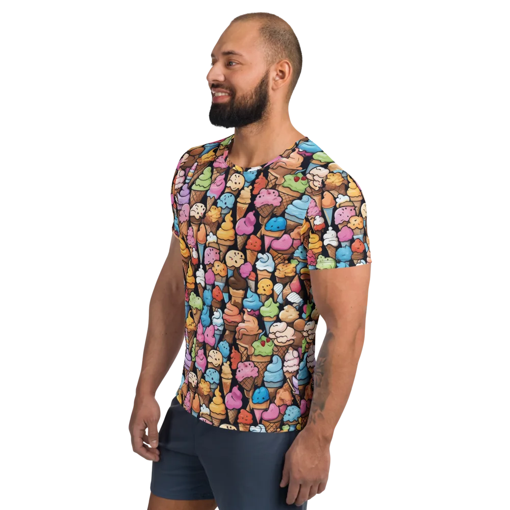 Sundae Parade on Men's Athletic T-Shirt — Left