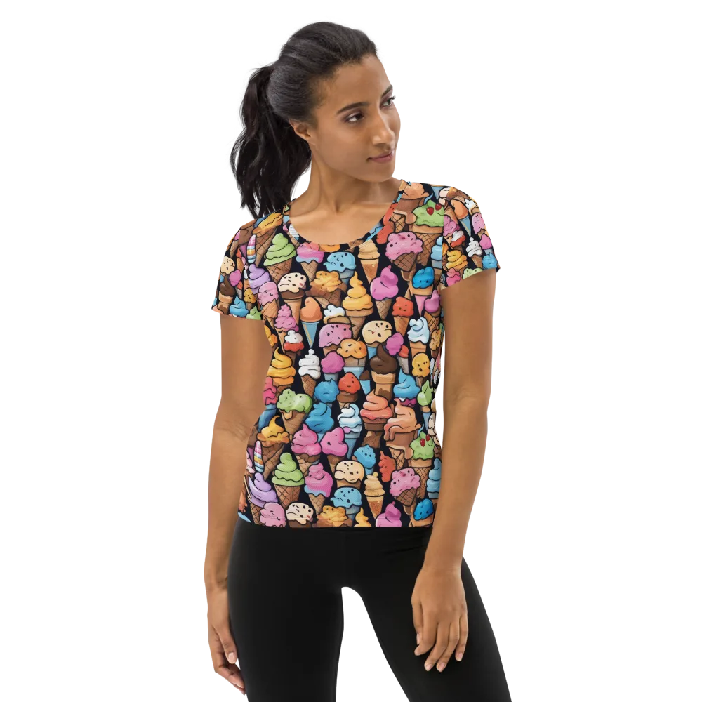 Sundae Parade on Women's Athletic T-Shirt — Front