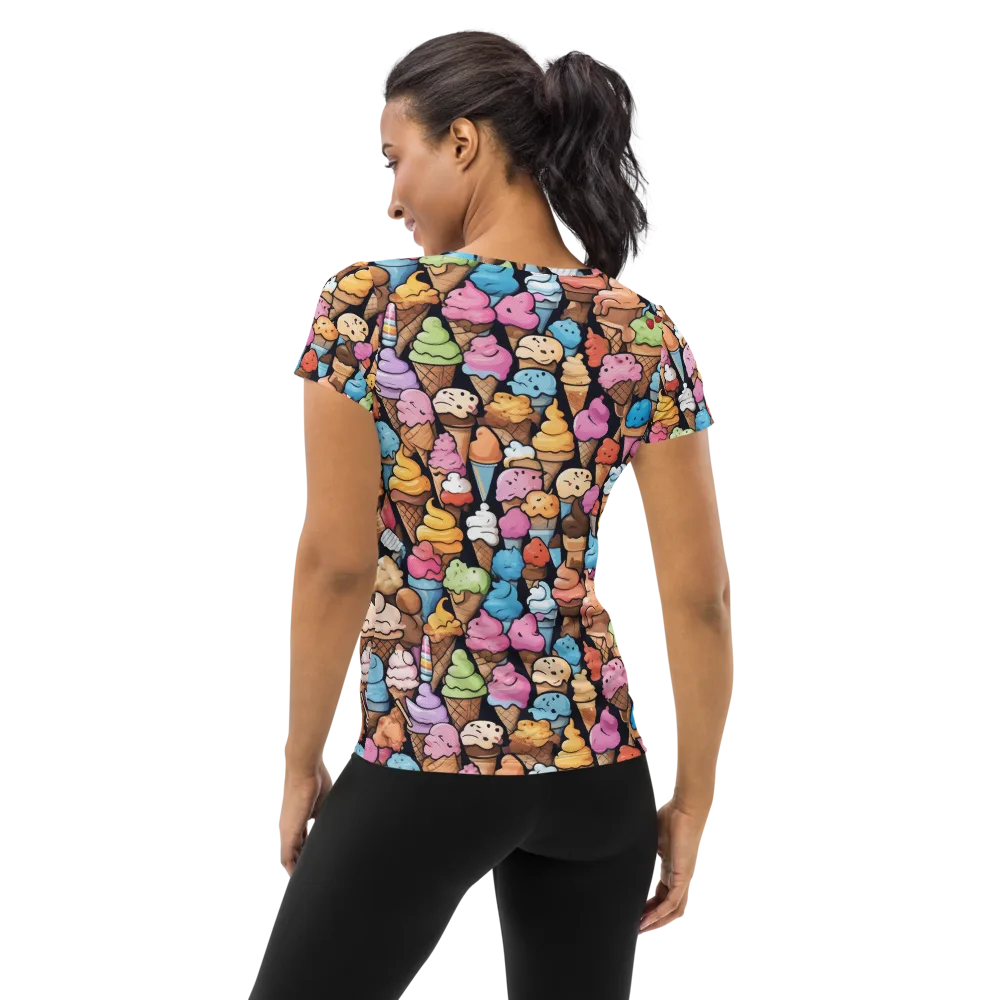 Sundae Parade on Women's Athletic T-Shirt — Back