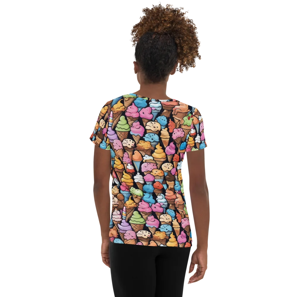 Sundae Parade on Women's Athletic T-Shirt — Back