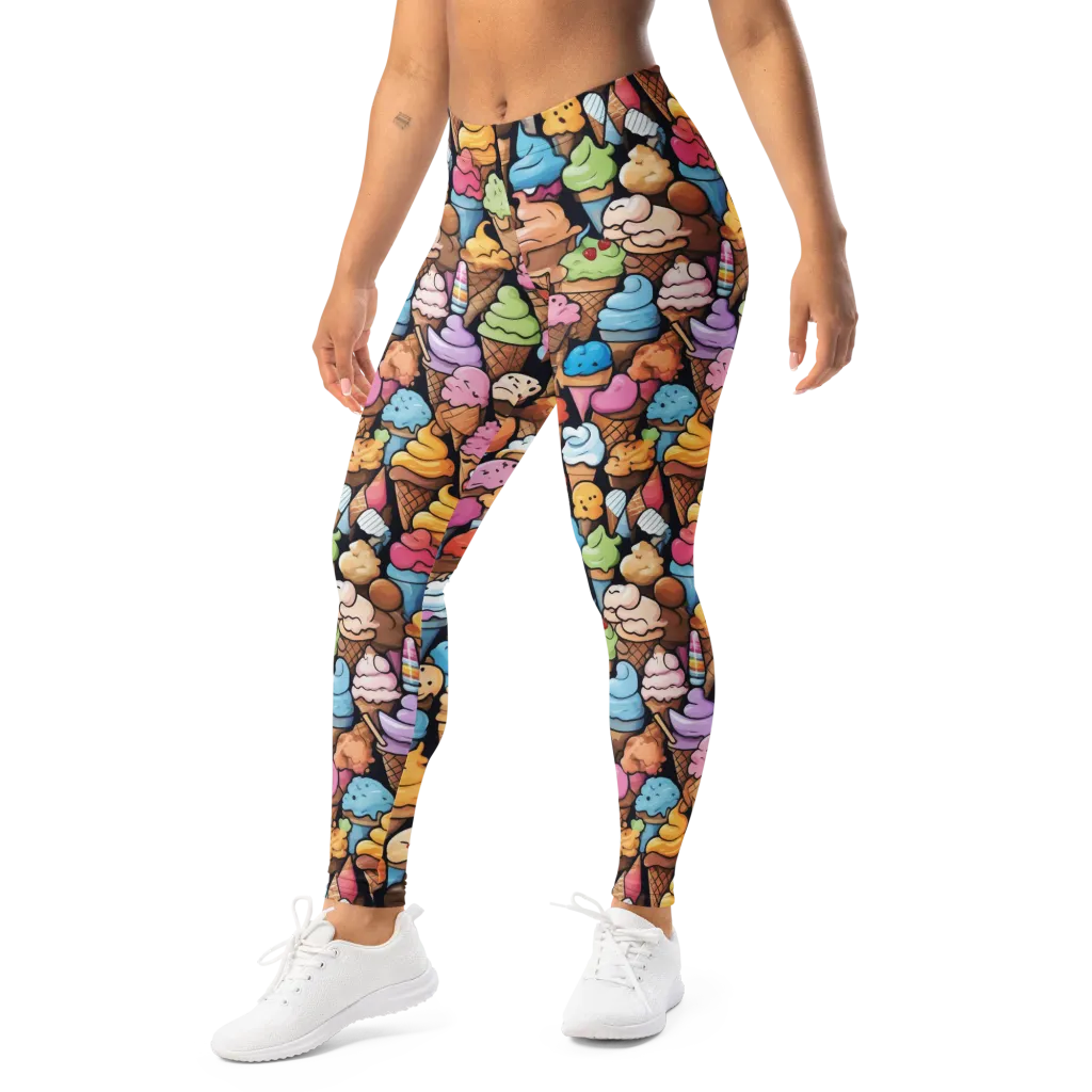 Sundae Parade on Leggings — Left Front