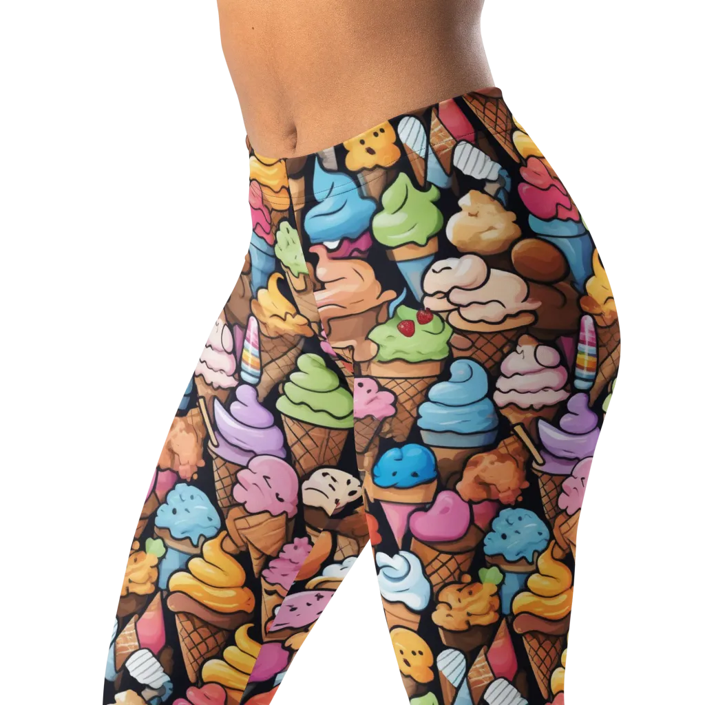 Sundae Parade on Leggings — Left Front