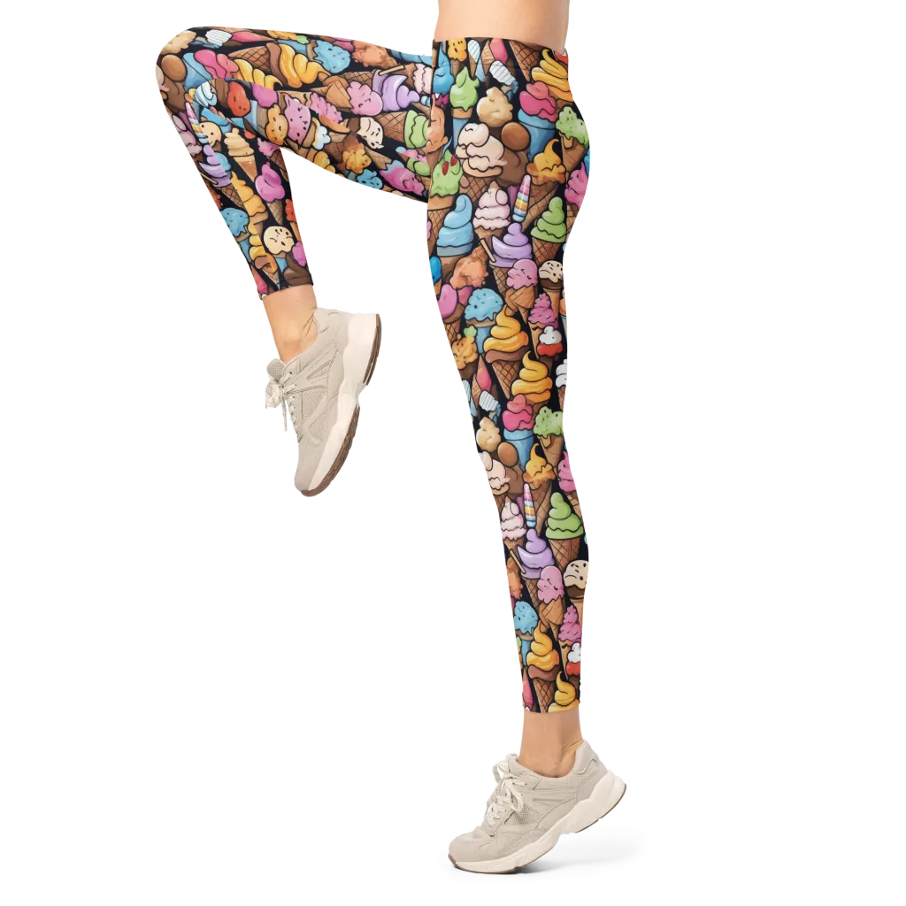 Sundae Parade on Leggings — Left