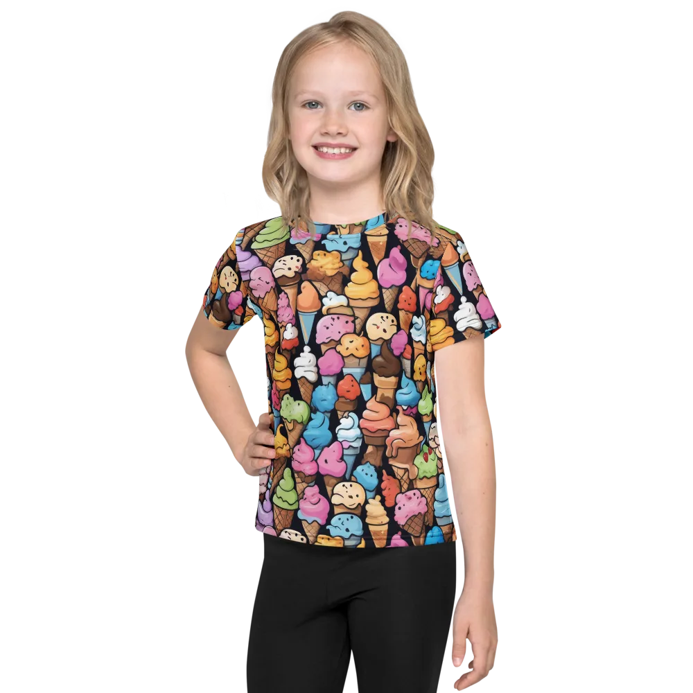 Sundae Parade on Kids Crew Neck T-Shirt — Front