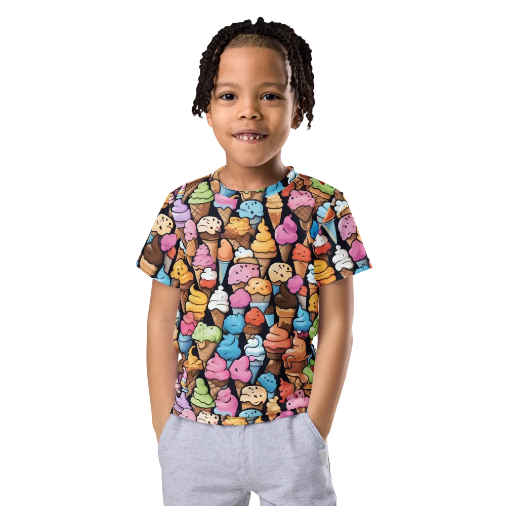 Sundae Parade on Kids Crew Neck T-Shirt — Front