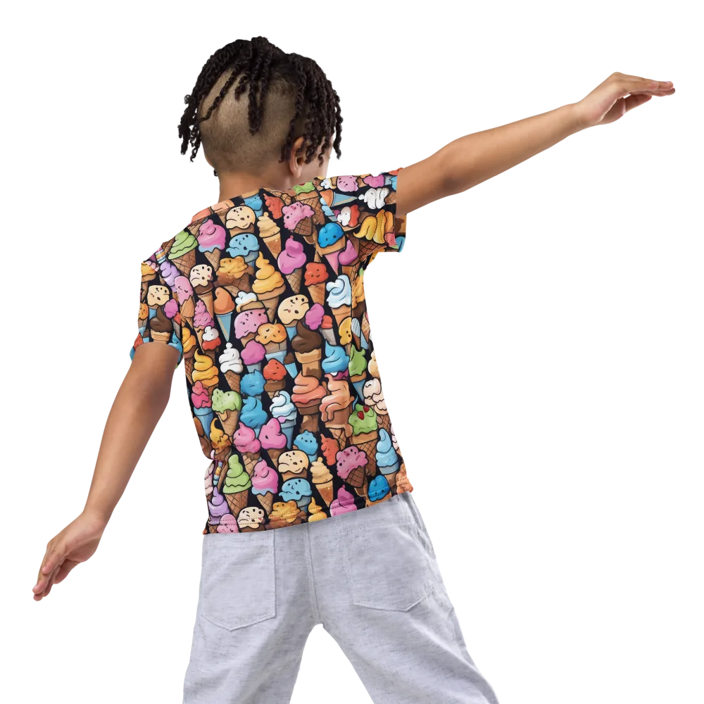 Sundae Parade on Kids Crew Neck T-Shirt — Back