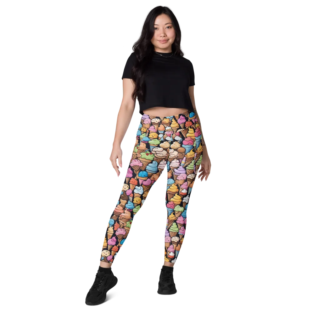 Sundae Parade on Leggings with Pockets — Front