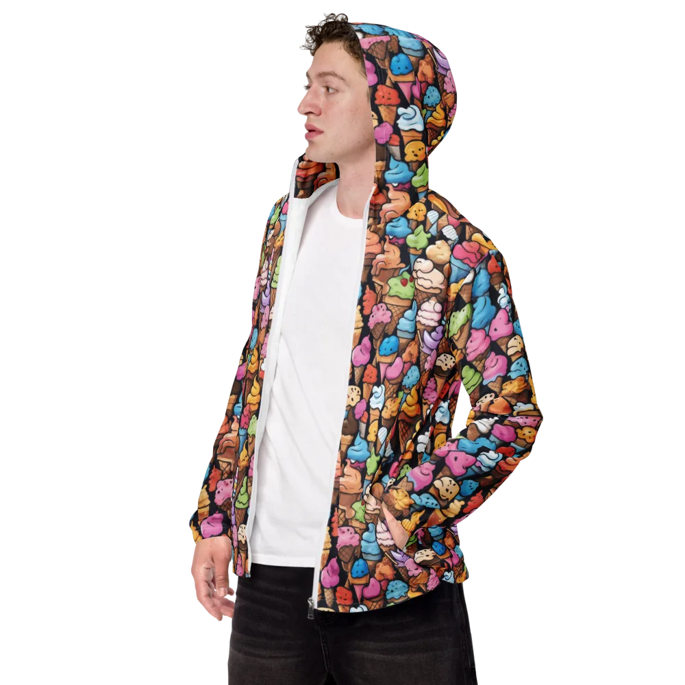 Sundae Parade on Men's Windbreaker — Left Front