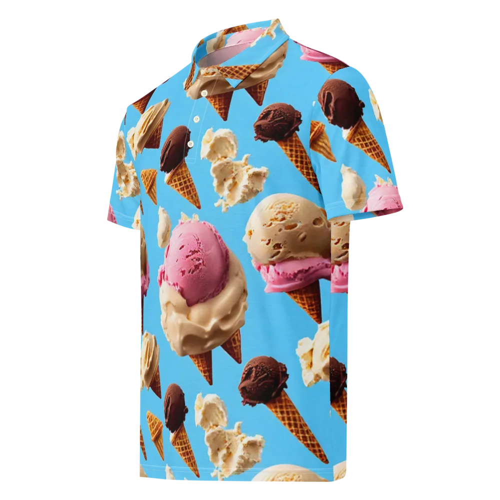 Bluebell Gelato on Men's Slim Fit Polo Shirt — Left Front