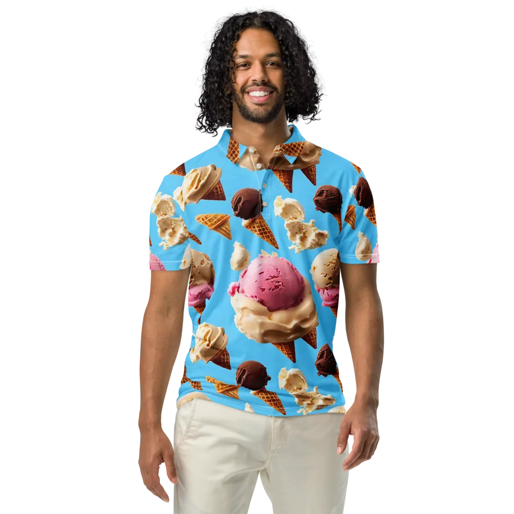 Bluebell Gelato on Men's Slim Fit Polo Shirt — Front