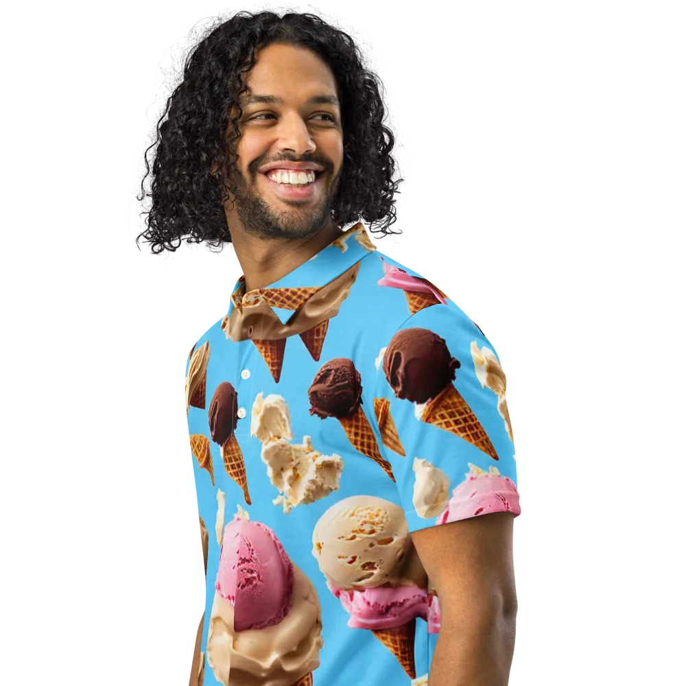 Bluebell Gelato on Men's Slim Fit Polo Shirt — Left Front