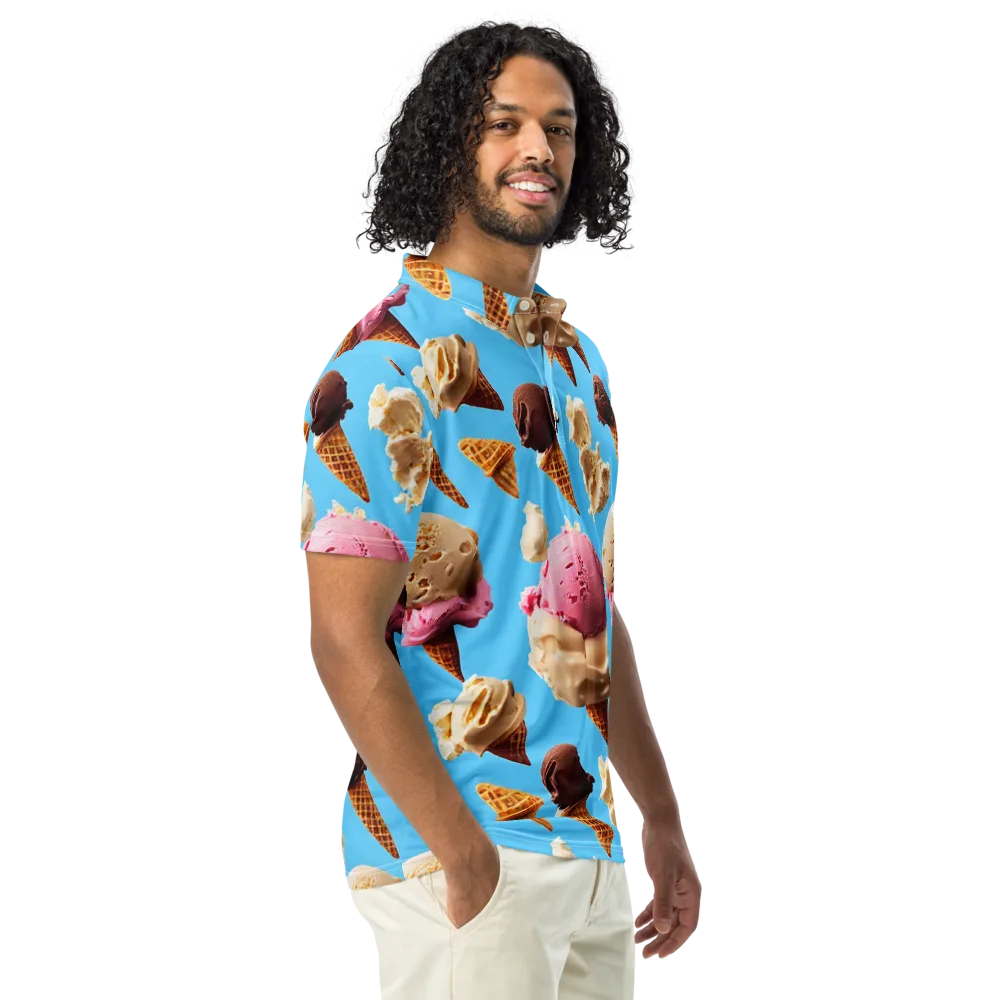 Bluebell Gelato on Men's Slim Fit Polo Shirt — Right Front