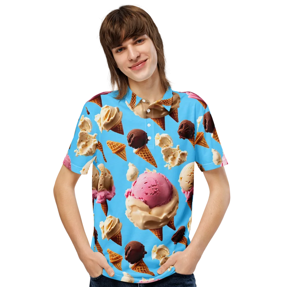 Bluebell Gelato on Men's Slim Fit Polo Shirt — Front
