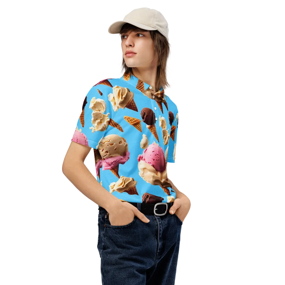Bluebell Gelato on Men's Slim Fit Polo Shirt — Right Front
