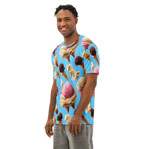 Bluebell Gelato on a Men's Cotton Crew Neck T-Shirt