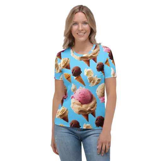 Bluebell Gelato on a Women's Crew Neck T-Shirt