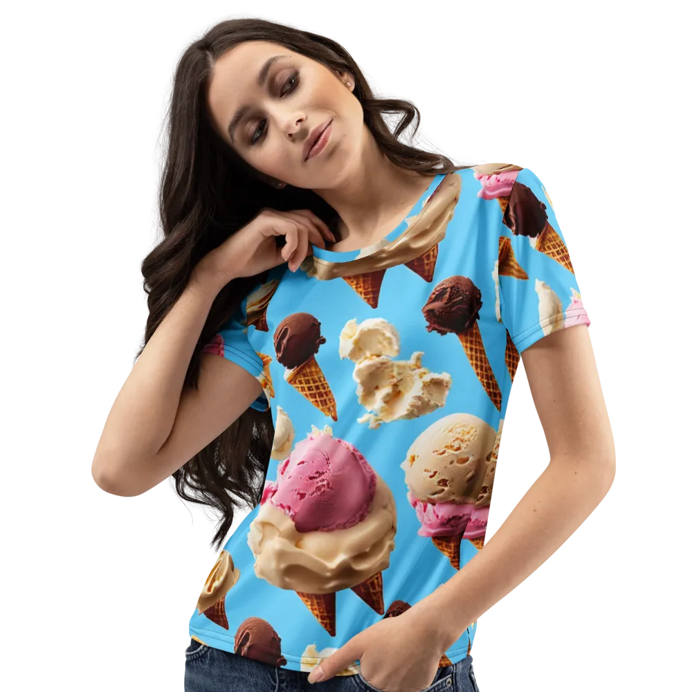 Bluebell Gelato on Women's Crew Neck T-Shirt — Left Front