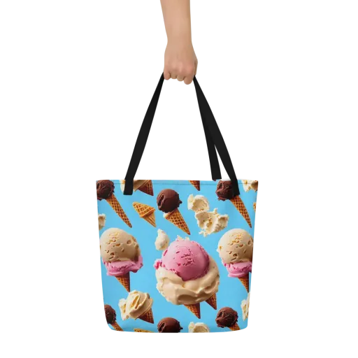 Bluebell Gelato on a Large Tote Bag W/ Pocket
