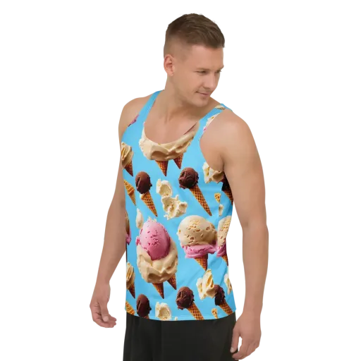 Bluebell Gelato on a Men's Tank Top