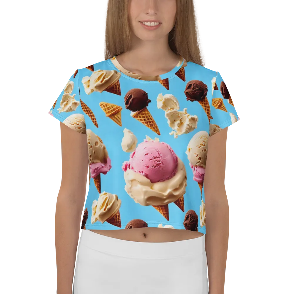Bluebell Gelato on Crop Tee — Front