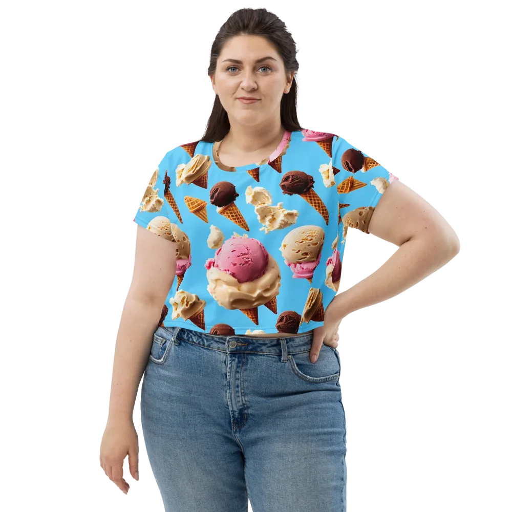 Bluebell Gelato on Crop Tee — Front