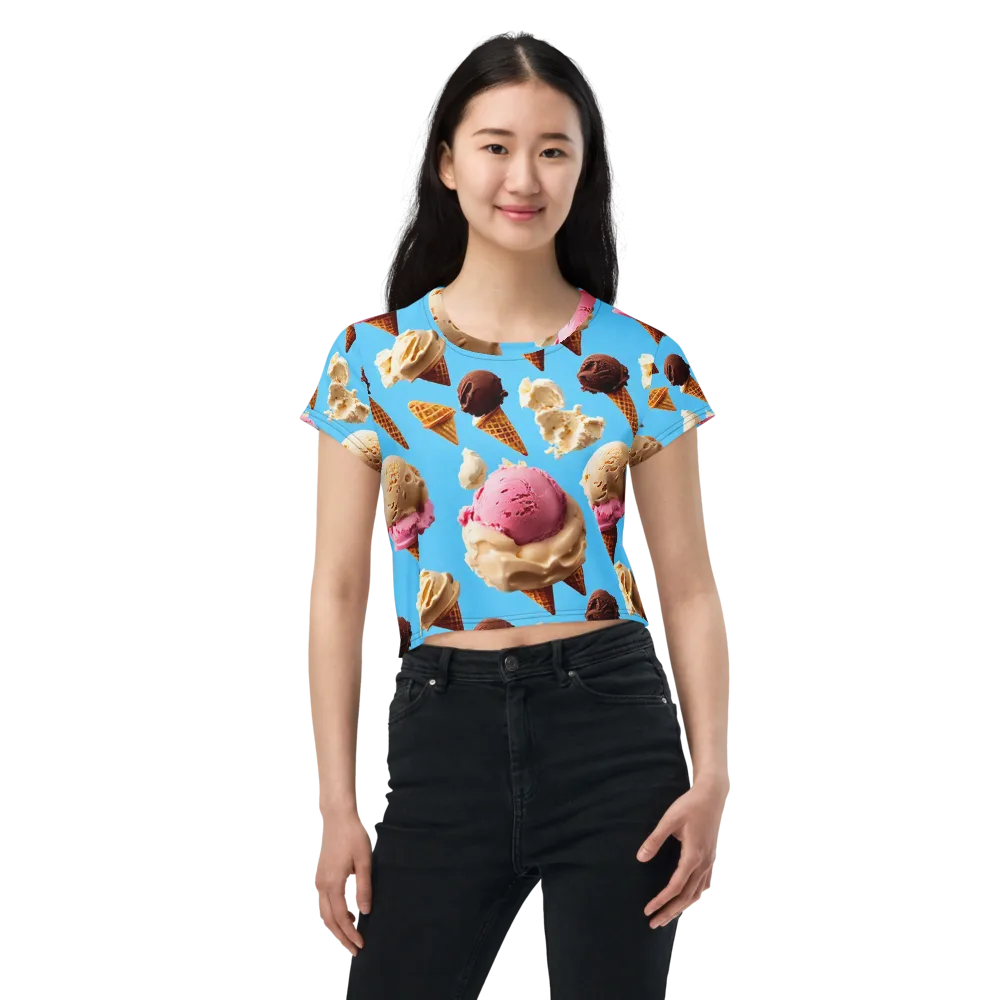 Bluebell Gelato on Crop Tee — Front