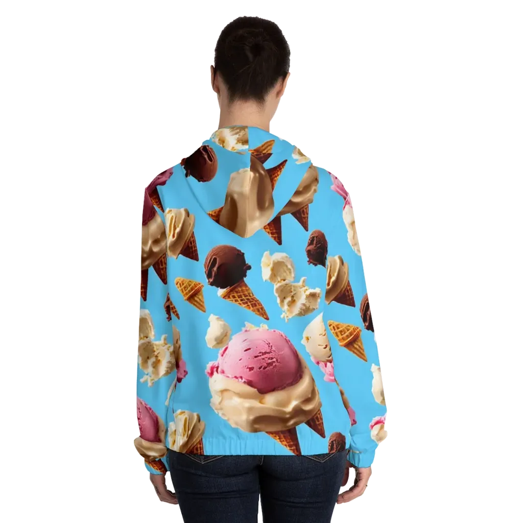 Bluebell Gelato on Women's Full-Zip Hoodie — Back On Person